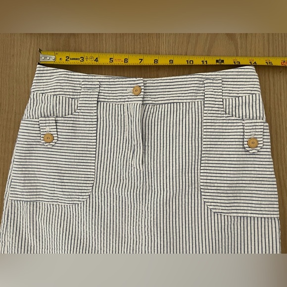 J. McLaughlin| Striped Cotton skirt, pastel blue & white•••nautical style 🫶🏻 - Picture 11 of 11
